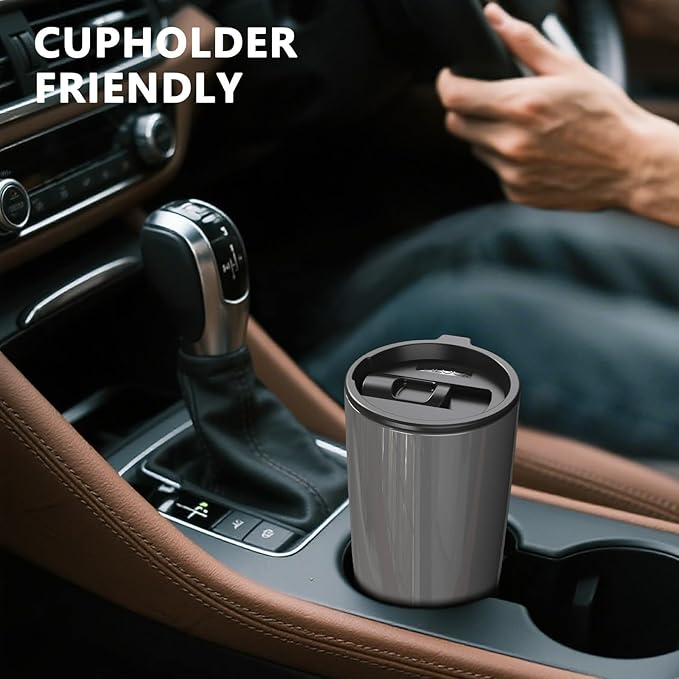 TILUCK 20 oz Tumbler with Leak-Proof Lid, Vacuum Insulated Stainless Steel Coffee Mug, Double-Walled Travel Tumbler for Hot and Cold Drinks(GlitterGray, 20oz)