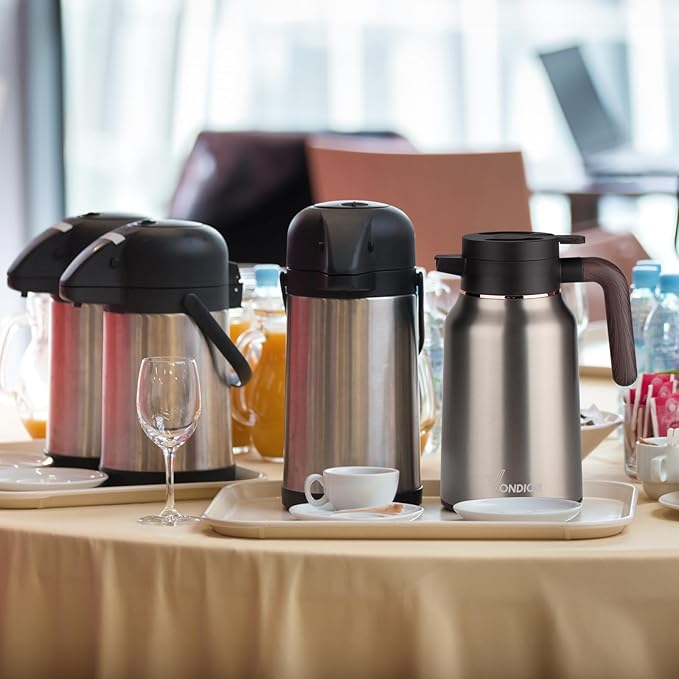 Vondior Coffee Carafe 51oz - 36 Hours Coffee Thermal- Insulated 304 Stainless Steel Hot Beverage Dispenser - Coffee Carafes For Keeping Hot/Cold Coffee, Tea, Water, Drink Dispenser for Parties