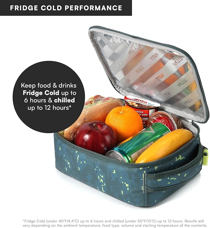 Titan Fridge Cold Upright Lunch Box With 2 250g Ice Walls®, Pixel Camo