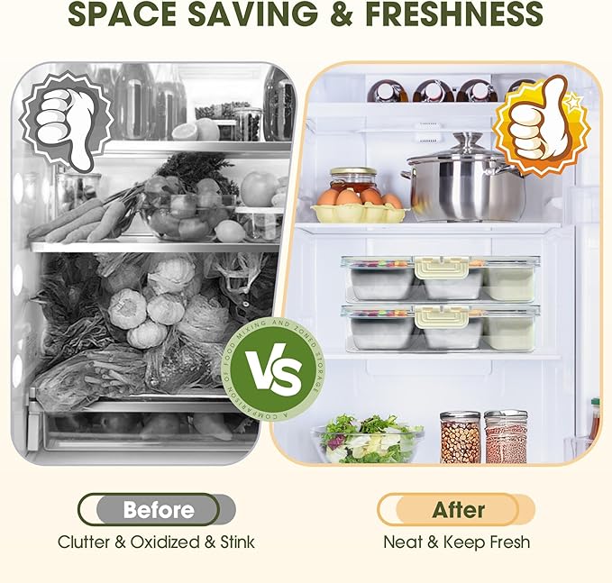 Snackle Box Container, Divided Serving Tray with Lid and Handle, Portable Stainless Steels Snack Platters, Charcuterie Container Veggie Tray with Lid for Fruits Candy Nuts, Perfect for Party Travel