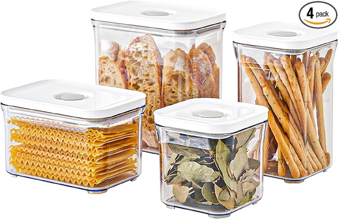 VAKUEN Premium Airtight Food Storage Containers 4-piece/Set, BPA Free, 100% Leak Proof, Keep food fresh up to 5 times longer than non-vacuum storage