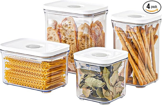 VAKUEN Premium Airtight Food Storage Containers 4-piece/Set, BPA Free, 100% Leak Proof, Keep food fresh up to 5 times longer than non-vacuum storage
