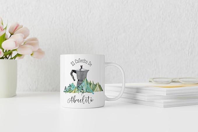 QASHWEY Abuelito Grandpa Coffee Mug, Abuelito Gift, Grandpa Gifts, AbuelitoGrandpa Mug Coffee Tea Cup Gifts for AbuelitoSpanish GrandpaPapa, El Cafecito DeAbuelito CoffeeCups Ceramic 11oz