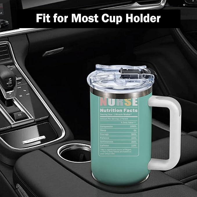 Nurse Gifts for Women 40Oz Nurse Cups Tumbler with Handle, Nurses Coffee Travel Mugs, Nurses Week Appreciation Gifts Nursing School Graduation Gift