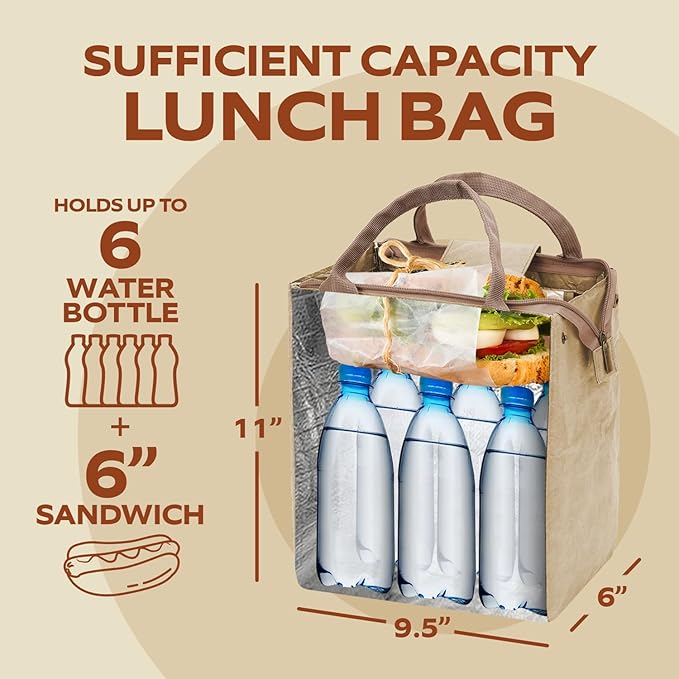 VonNova Women’s Insulated Lunch Bag with Premium 4mm Cooler Insulation, Cute Large 7L Lunch Tote for Office, Durable Small Lunch Box for Women, Stylish Lunchbox for Adults, Teens, Nurses, Teachers