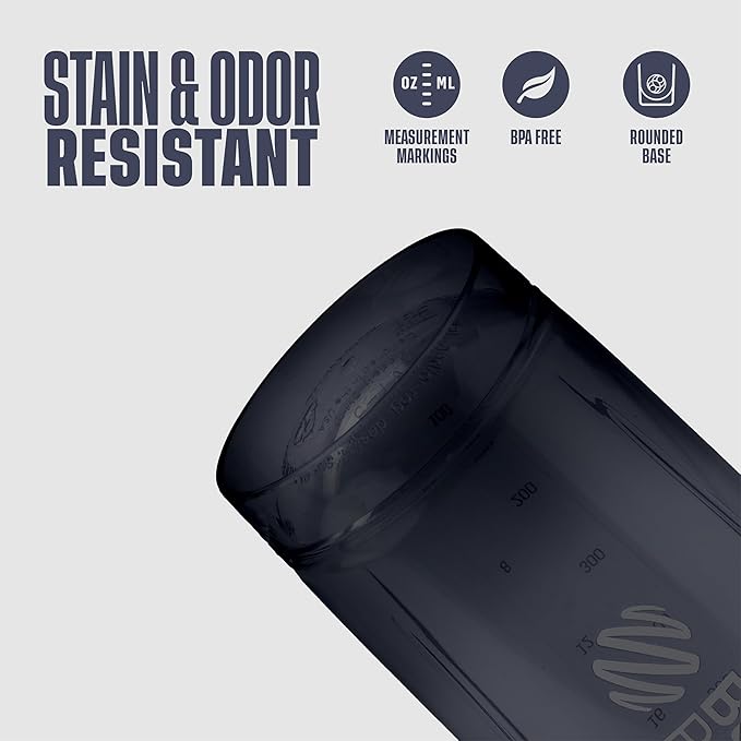 BlenderBottle Strada Tritan Shaker Bottle with Locking Lid, 28-Ounce, Black