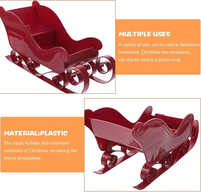 Christmas Candy Dish Christmas Sleigh Decor: Santa Sleigh Candy Dish - Red Vintage Table Decor for Xmas Home Mantel Shelf Centerpiece ations Santa