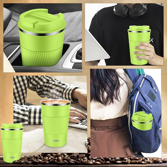 KETIEE Travel Mug 12oz, Insulated Coffee Mug with Leakproof Lid, Travel Coffee Mug Vacuum Stainless Steel Double Walled Reusable Coffee Cup for Hot and Iced Coffee Tea Water