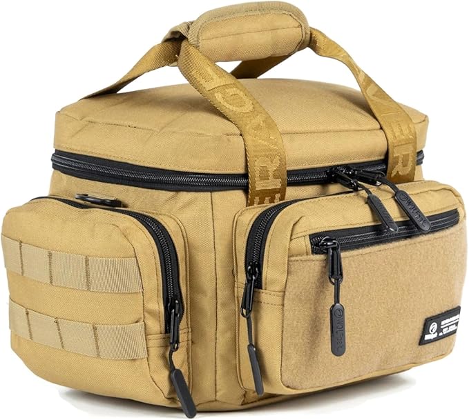 WOLFpak 9L Mini Tactical Lunch Box Cooler Bag - Water-Resistant 1000D Fabric, Insulated, Multiple Pockets, MOLLE & Patch Panel, Ideal for Work, Gym, Hiking (Khaki)