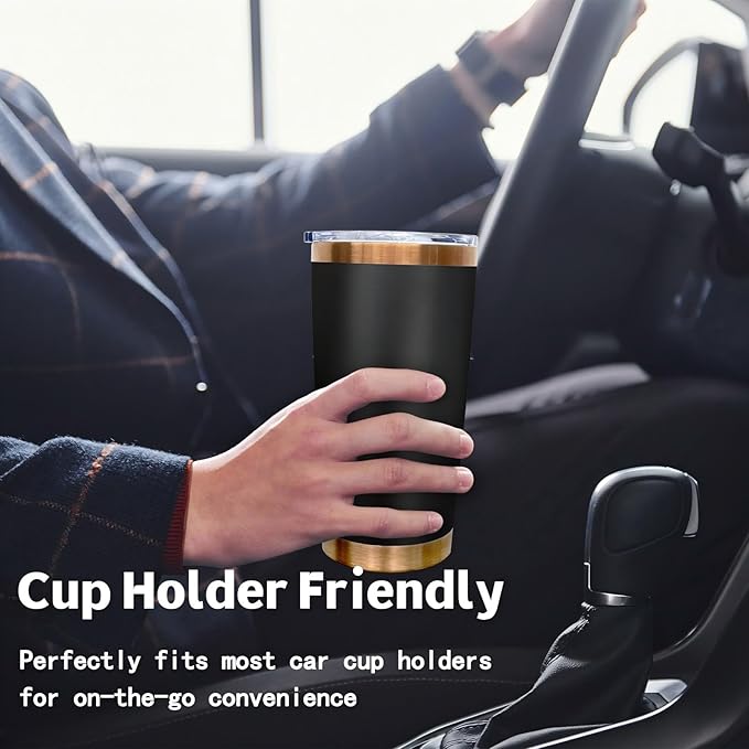 20 oz Tumbler Bulk 12 Pack Stainless Steel Tumbler with Lid and Straw, Double Wall Vacuum Insulated Travel Coffee Mug for Laser Engrave, Powder Coated Cup for Hot and Cold Drinks (Black,12 pack)