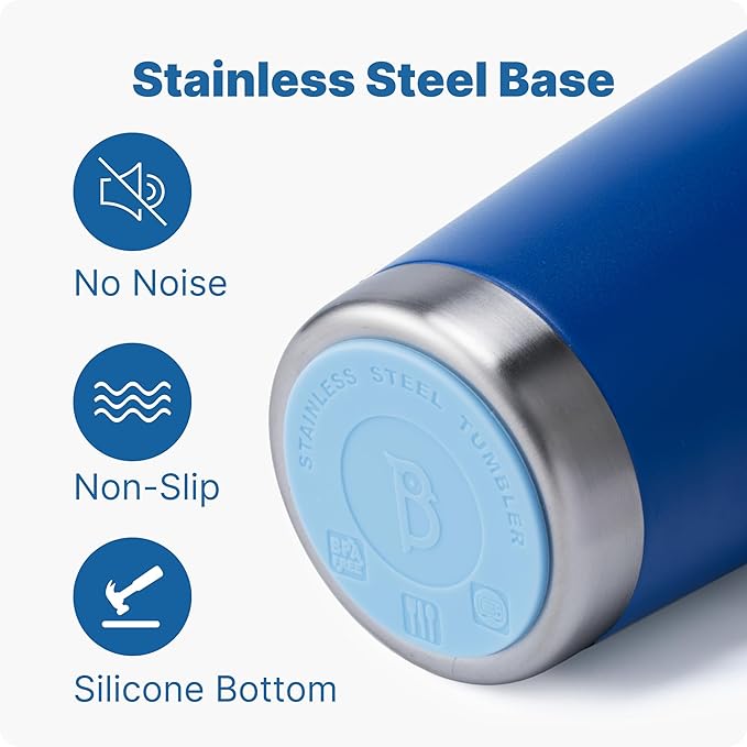 20 oz Insulated Tumbler with Handle Stainless Steel Travel Coffee Mug with Lid and Straw, Double Wall Tumbler Cups for Women and Men, BPA Free (Navy)