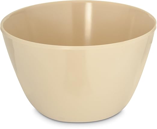 Carlisle FoodService Products Kingline Reusable Plastic Bowl Soup Cup for Home and Restaurant, Melamine, 8 Ounces, Tan, (Pack of 48)