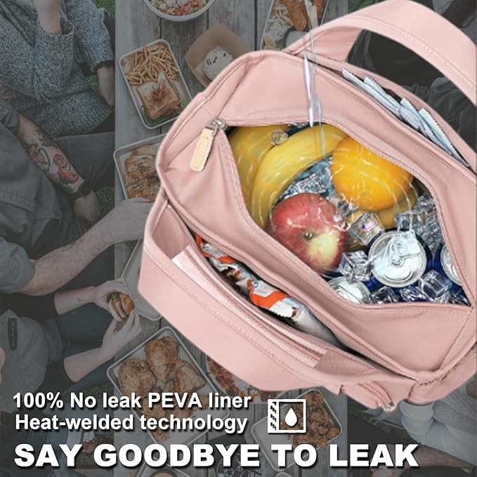 Artelaris Insulated Lunch Bag for Women,Leak-Proof Cooler Lunch Box, Cooling Tote for Adult,with 7 Pockets,Adjustable Strap(15 Liters)