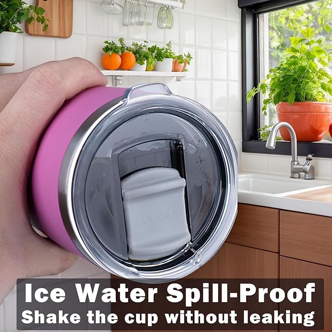 Spill Proof Peony Soft Touch Stainless Steel Reusable Insulated 20oz Tumbler With Lid Of MacSlider Tritan-Iced Cute Travel Durable Mugs - Dishwasher Safe Coffee Cups - Gifts for Women & Men - BPA-Free