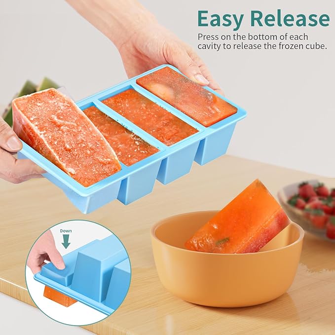 Silicone Freezer Tray for Sauce Cube: Silicone Freezing Tray for Broth Sauce Storage - Freeze 125mL 250mL Souped Portion