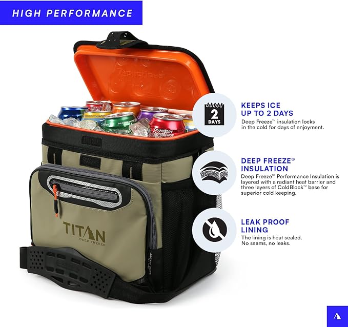 Titan by Arctic Zone Deep Freeze Cooler - Zipperless Hardbody Cooler - Deep Freeze Insulation, HardBody Liner, and SmartShelf