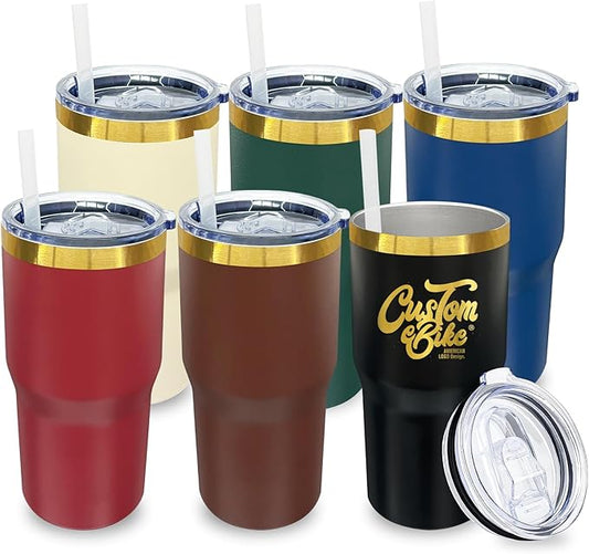 20 oz Tumbler Bulk 6 Pack Stainless Steel Tumblers with Lids and Straws, Double Wall Vacuum Insulated Travel Coffee Mug for Laser Engrave, Powder Coated Cups for Hot and Cold Drinks (Mixed,6 pack)