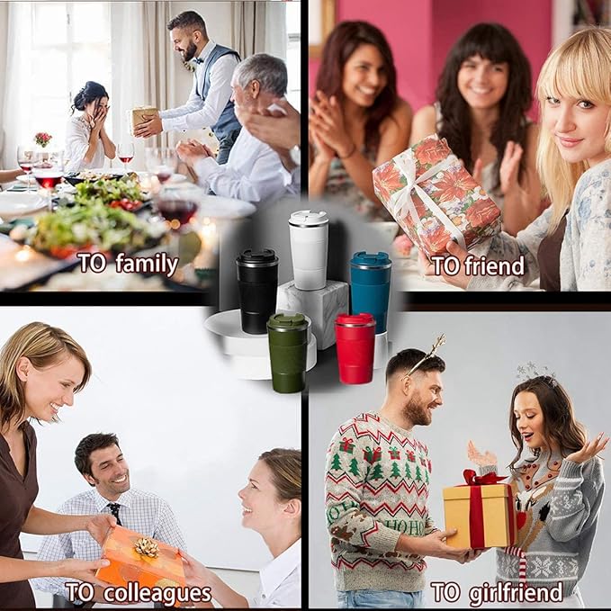 Travel Coffee Mug Spill Proof Leakproof 12 oz Insulated Coffee Mug with Screw Lid, Stainless Steel Vacuum Tumbler Reusable Thermal Coffee Cup to go for Hot and Cold Drinks -380ml, Brown