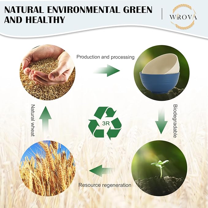 26 oz Wheat Straw Bowls,Unbreakable Cereal Bowls Set of 6,Microwave & Dishwasher Safe Salad Bowls for kitchen, Kitchen Bowl Sets for Soup,Salad,Fruit,Snack and Oatmeal-Multi Color