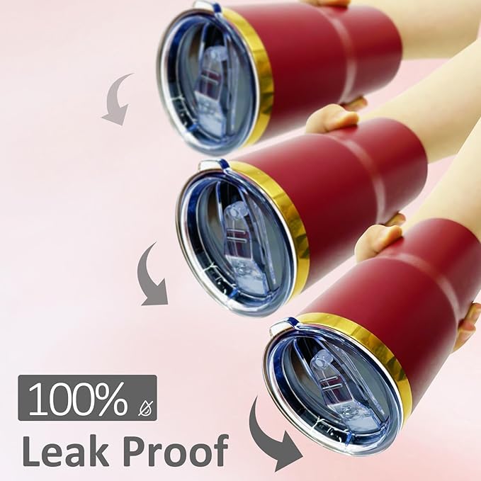 20 oz Tumbler Stainless Steel Tumbler with Lid and Straw, Double Wall Vacuum Insulated Travel Coffee Mug for Laser Engrave, Powder Coated Cups for Hot and Cold Drinks (Red,1 pack)