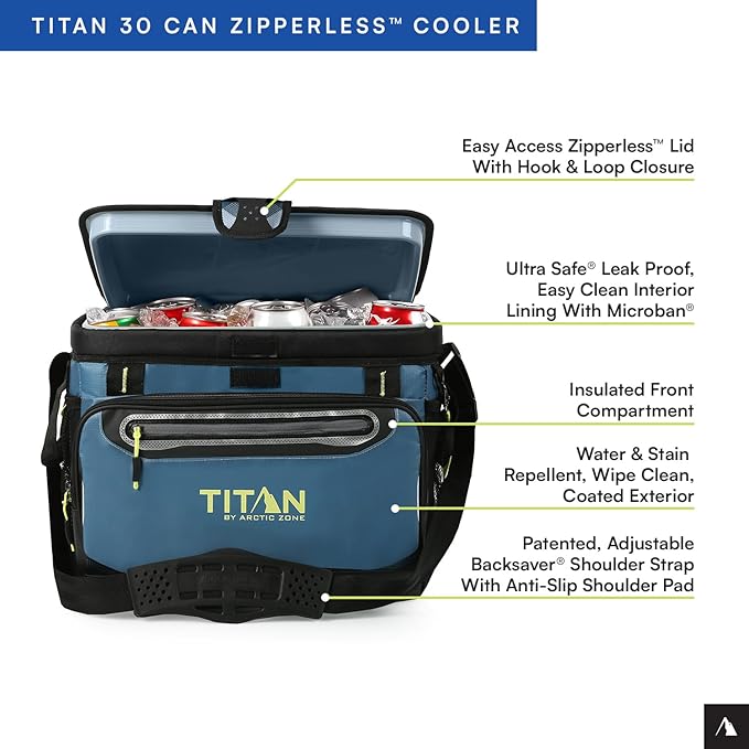Titan by Arctic Zone Deep Freeze Cooler - Zipperless Hardbody Cooler - Deep Freeze Insulation, HardBody Liner, and SmartShelf