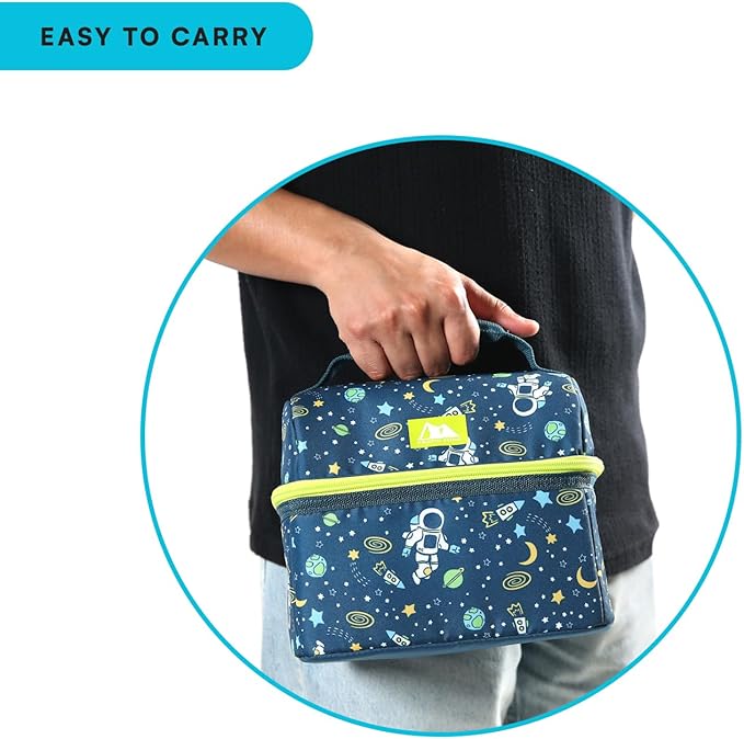 Arctic Zone Kids Lunch Bucket Combo with 210g Ice Pack and Sandwich Container, Space Odyssey