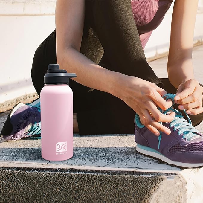 1 Gallon Insulated Water Bottle | Upgraded Thickened Stainless Steel Metal Portable Sports Large Water Jug for Gym and Hiking with Carrier Bag, Handle Strap | BPA-Free 128 oz