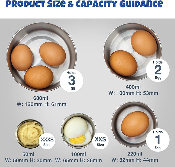 304 Stainless Steel Containers with Lids Small for Lunch, Leak-Proof Stainless Steel Food Storage Containers for Back to School Kids, 5 Pack Stackable (2oz, 4oz, 8oz, 14oz, 24oz)