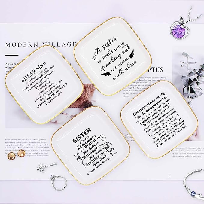 to My Grandma Saying Ceramic Ring Dish Decorative Jewelry Tray for Grandma, Unique Grandma Birthday Christmas Meaningful Gifts for Grandma from Grandchild - It’s A Special Bond