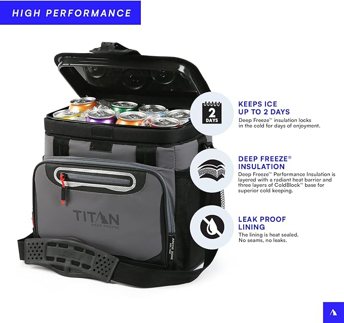 Titan by Arctic Zone Deep Freeze Cooler - Zipperless Hardbody Cooler - Deep Freeze Insulation, HardBody Liner, and SmartShelf