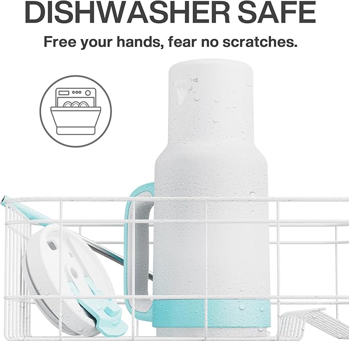 40 oz Tumbler with Handle, 2-in-1 Straw and Sip Lid, Leakproof, Dishwasher Safe, Insulated Stainless Steel Travel Coffee Mug, Keeps Cold for 34 Hours, Fits in Car Cup Holder (Glacier)