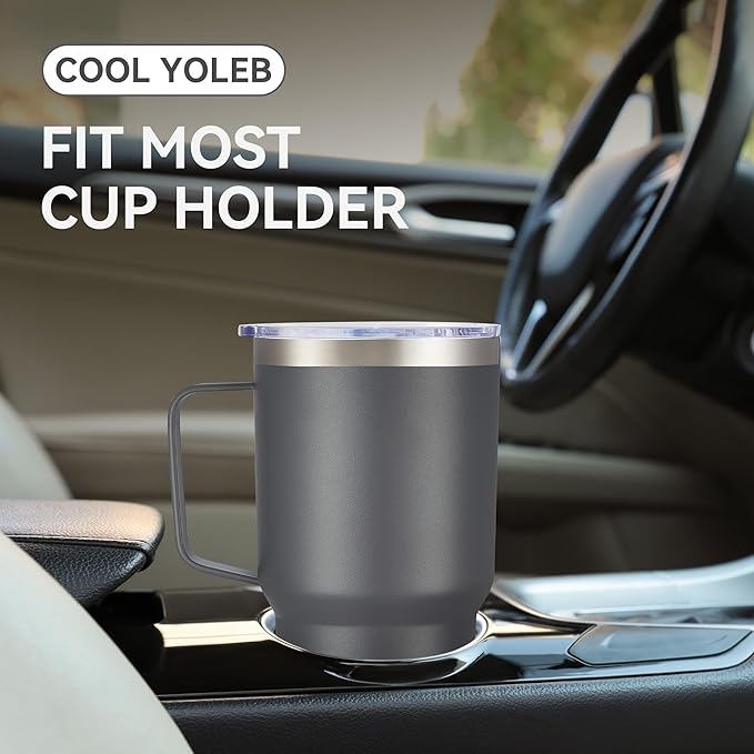30 oz Tumbler with Handle and Lid, Stainless Steel Tumblers Bulk Double Wall Vacuum Insulated Travel Mug Leak Proof Cup Keep Drinks Cold and Hot Grey, 12 Pack