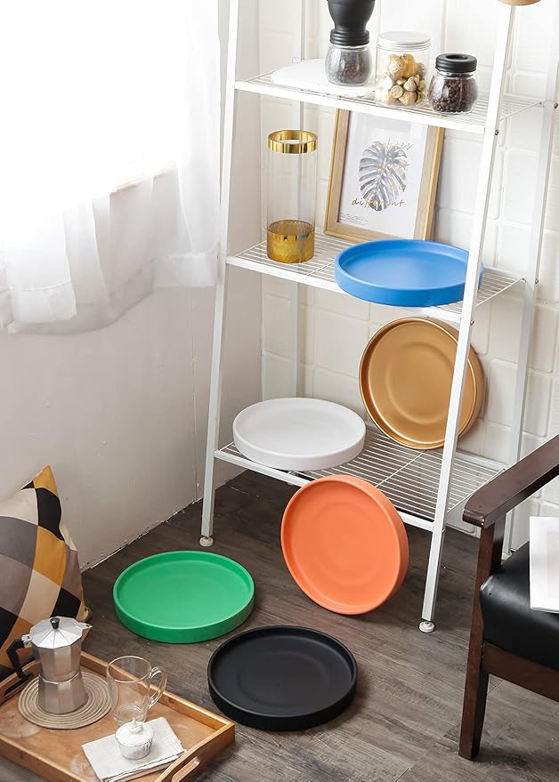 Ceramic Saucer 9 inch Round Saucer for Succulent Planter | Planter Tray (Black Matte, 9 inch)