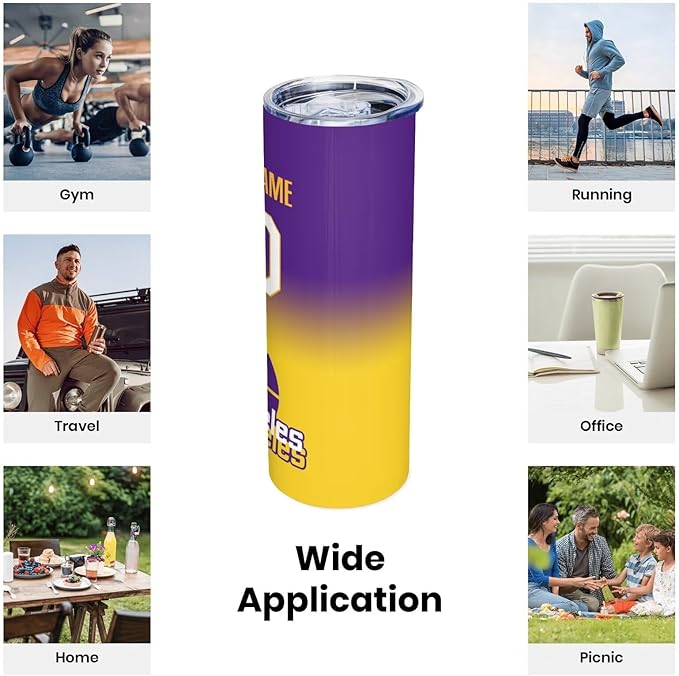 Custom Tumblers Stainless Steel Cup Personalized Basketball Insulation Travel Mug Add Your Name Number 20 oz Fans Gift for Men Women