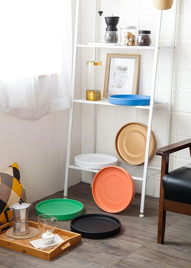 Ceramic Saucer 9 inch Round Saucer for Succulent Planter | Planter Tray (Black Matte, 9 inch)