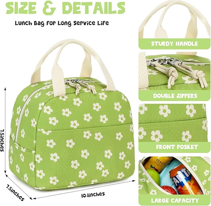 Bluboon Lunch Box for Women Cute Lunch Bag Reusable Insulated Lunch Bags Large Capacity Lunchbox Cooler for Work Picnic or Travel