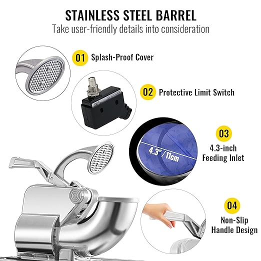 VEVOR 110V Commercial Ice Crusher 661LBS/H, ETL Approved 300W Electric Snow Cone Machine with Dual Blades, Stainless Steel Shaved Ice Machine with Safety On/Off Switch for Family, Restaurants, Bars