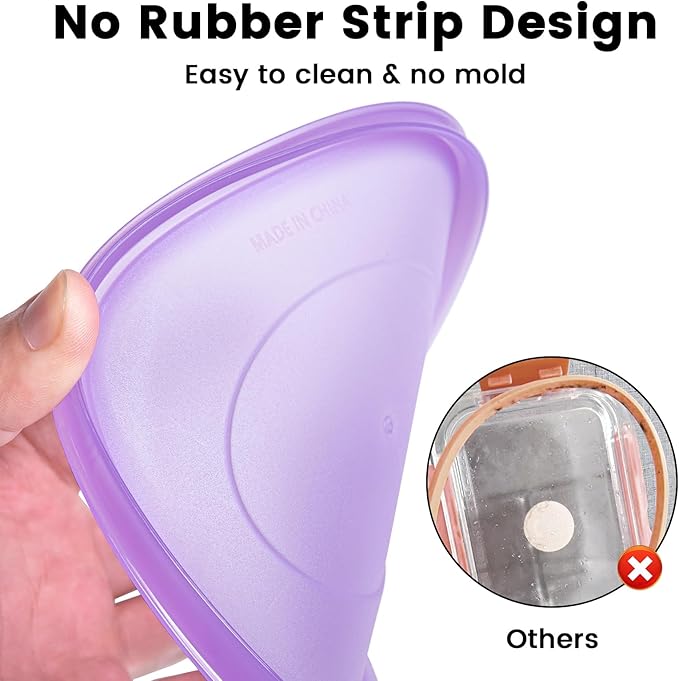 7-Piece Meal Prep Containers — 3.75-Cup Reusable Airtight Plastic Food Storage Containers with Lids, BPA-Free, Microwave/Freezer/Fridge Safe, Stackable Lunch & Leftovers Organizer(900ml)