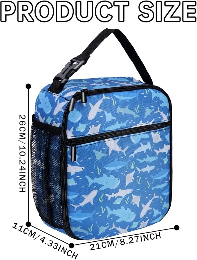 Shark Lunch Box 10 Inch Reusable Insulated Shark Lunch Bag