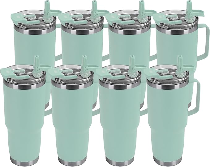 HASLE OUTFITTERS 30oz Tumbler Bulk with Handle, Insulated Travel Coffee Mug Set with Handle Leak-Proof Double Wall Stainless Steel Vacuum Tumblers Pack Metal Cup for Hot and Cold Drink
