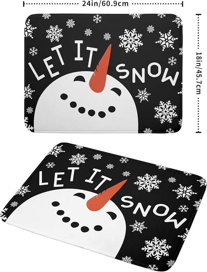 Winter Snowman Dish Drying Mats for Kitchen Counter 18×24 Inch Christmas Snowflake Let It Snow Large Microfiber Drying Mat Kitchen Accessories Dish Rack Mat Drainer Pad Washable Absorbent