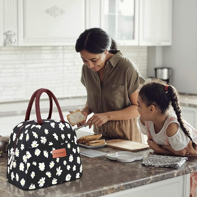 BALORAY Lunch Bag for Women Men Insulated Lunch Box for Adult Reusable Lunch Tote Bag for Work, Picnic or Travel (Daisy)