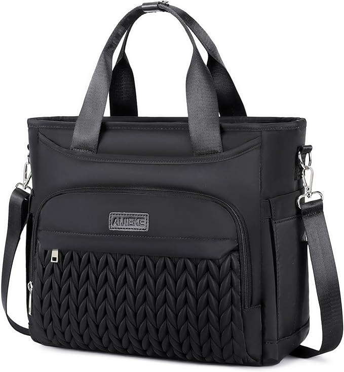 AIJIEKE Insulated Lunch Bag for Men Women, Lunch Box, Lunch Tote for Work, Large Leak Proof Cooler Bag with Removable Strap, Reusable Adult Lunchbag, Picnic, Office, Beach (A.Black)