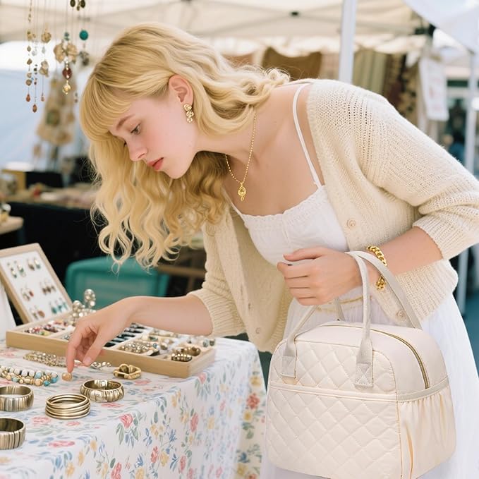 CAMTOP Lunch Box for Women Insulated Lunch Bag Lunchbox Cooler Thermal Leakproof Quilted Reusable Lunch Tote Bag for Work School Travel Picnic