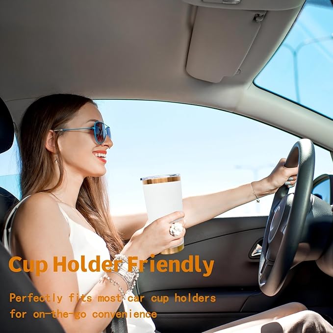 20 oz Tumbler Stainless Steel Tumbler with Lid and Straw, Double Wall Vacuum Insulated Travel Coffee Mug for Laser Engrave, Powder Coated Cup for Hot and Cold Drinks (White,1 pack)