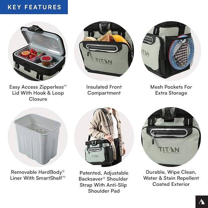 Titan by Arctic Zone Deep Freeze Cooler - Zipperless Hardbody Cooler - Deep Freeze Insulation, HardBody Liner, and SmartShelf