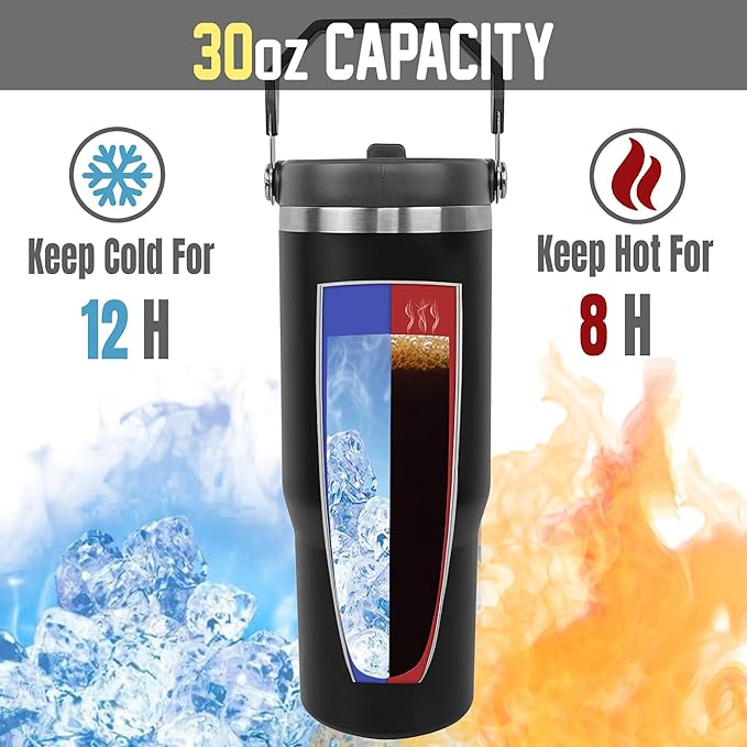 Funny 30oz Tumbler – “I Came. I Saw. I Forgot.” Stainless Steel Insulated Travel Mug – Humorous Gift for Coworkers, Friends, Men & Women – Coffee Cup with Handle Lid