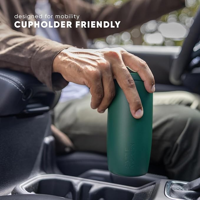 Simple Modern Travel Coffee Mug Tumbler with 360° Lid | Ceramic-Lined Insulated Stainless Steel Cold Brew Iced Coffee Cup | Gifts for Women Men Her Him | Voyager Signature | 16oz | Lavender Mist