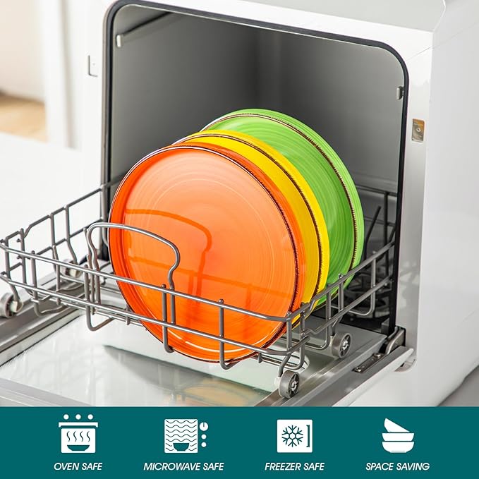 vancasso Bonita 8.5 inch Salad Plates, Ceramic Small Dinner Plates Set, Dessert Plates Set of 6, Microwave,Oven and Dishwasher Safe, Multicolor