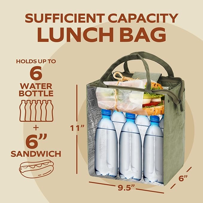 VonNova Women’s Insulated Lunch Bag with Premium 4mm Cooler Insulation, Cute Large 7L Lunch Tote for Office, Durable Small Lunch Box for Women, Stylish Lunchbox for Adults, Teens, Nurses, Teachers